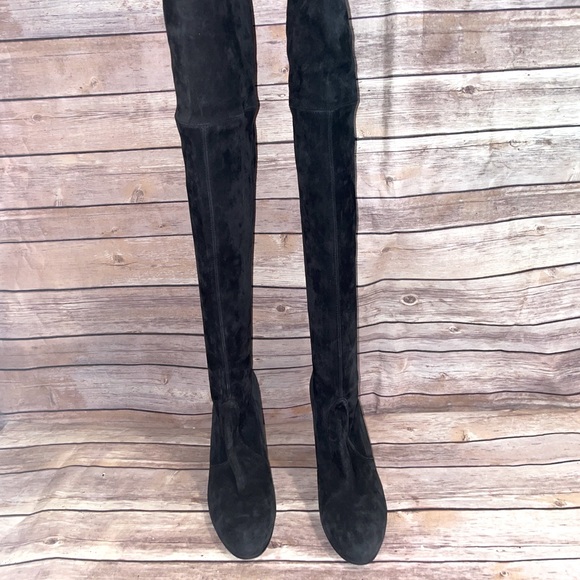 Stuart Weitzman Black Suede Highland Over-the-Knee High Heel Boot 8.5 - Picture 7 of 16